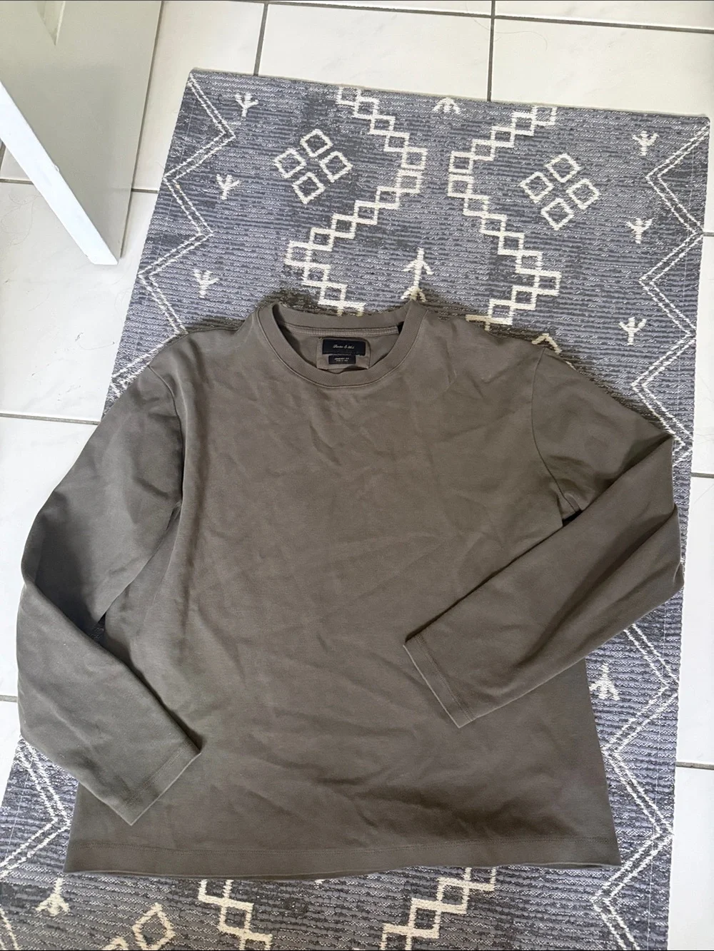 Porter & Ash Comfort Fit Crewneck Long sleeve Tshirt Cotton Grey Slate